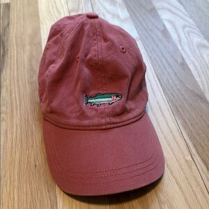 Rust Red Cap with Fish Embroidery